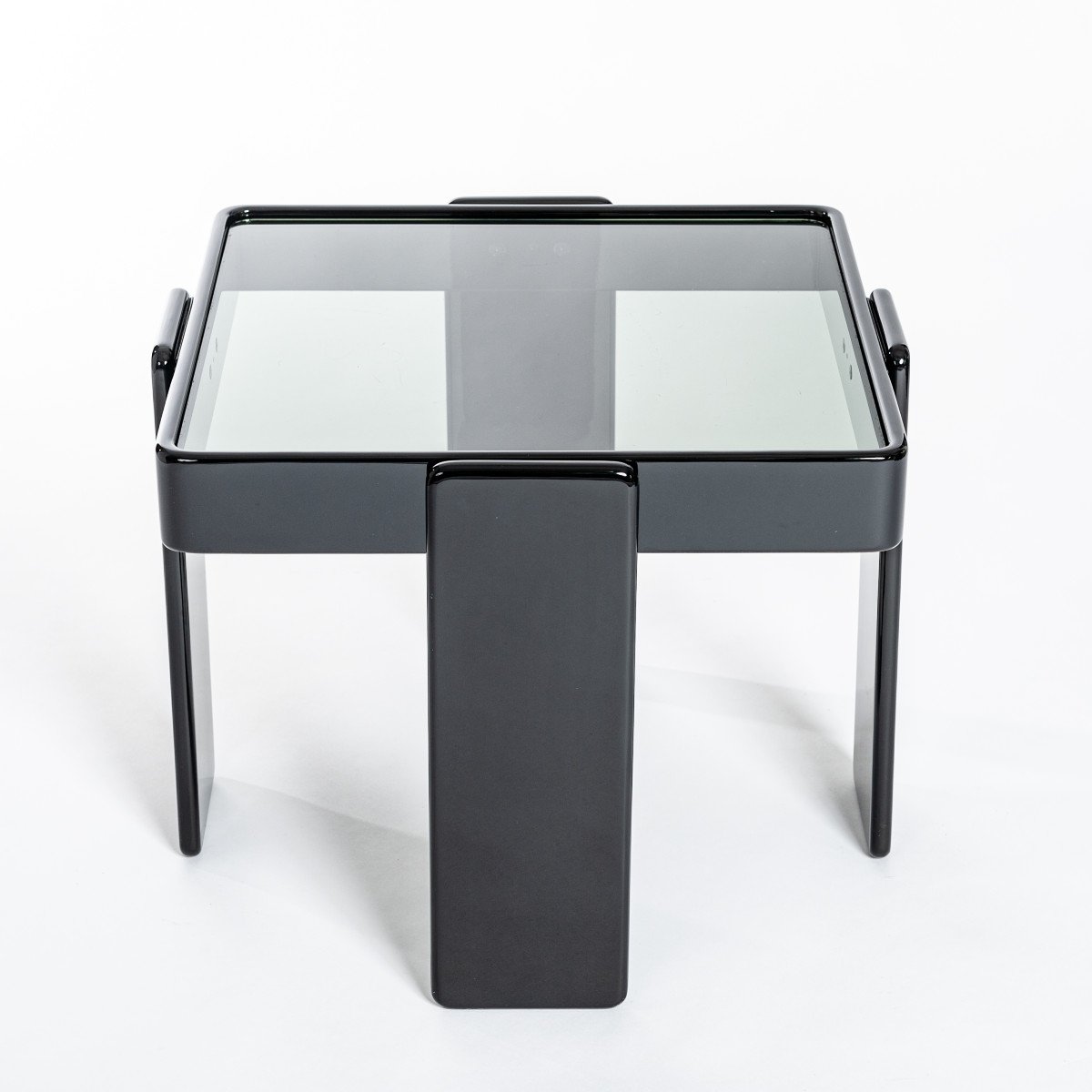 Italian Midcentury Gianfranco Frattini Black Nesting Tables For Cassina, 1960s-photo-3