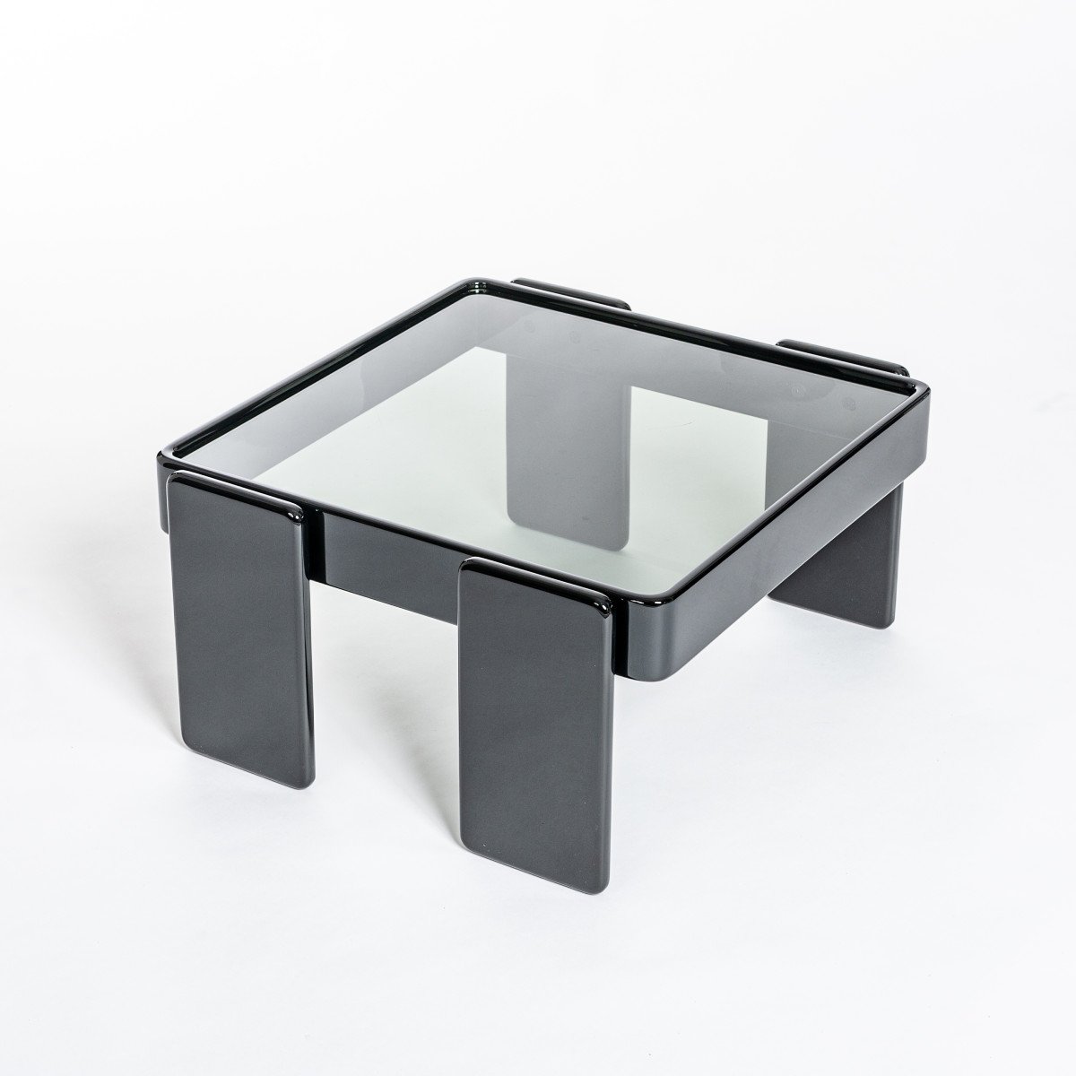 Italian Midcentury Gianfranco Frattini Black Nesting Tables For Cassina, 1960s-photo-2