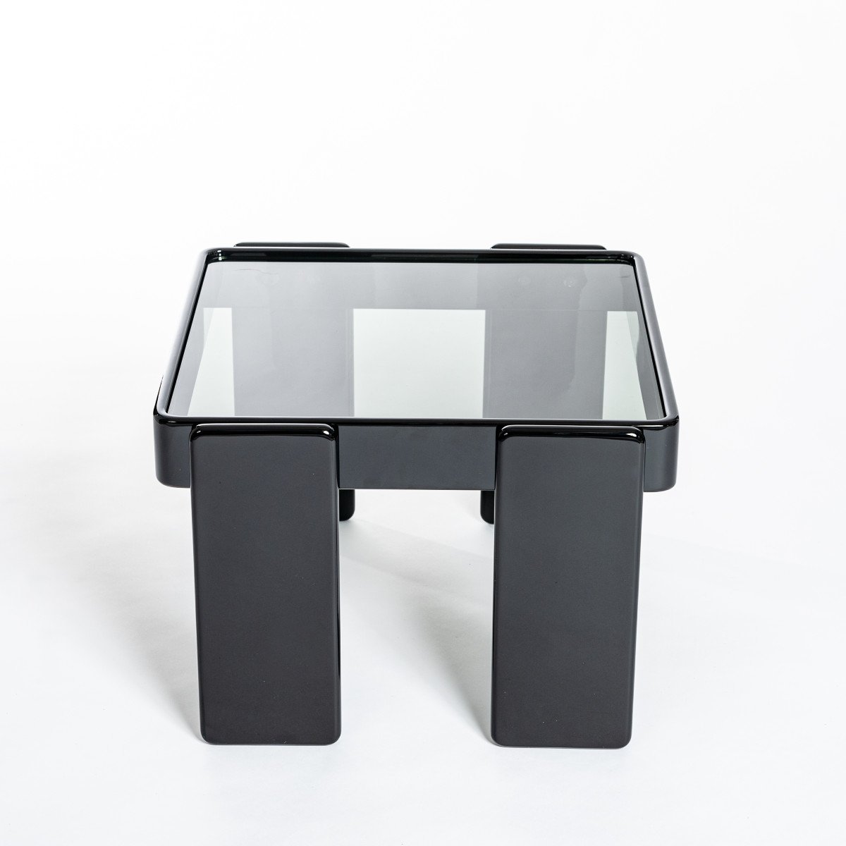 Italian Midcentury Gianfranco Frattini Black Nesting Tables For Cassina, 1960s-photo-4