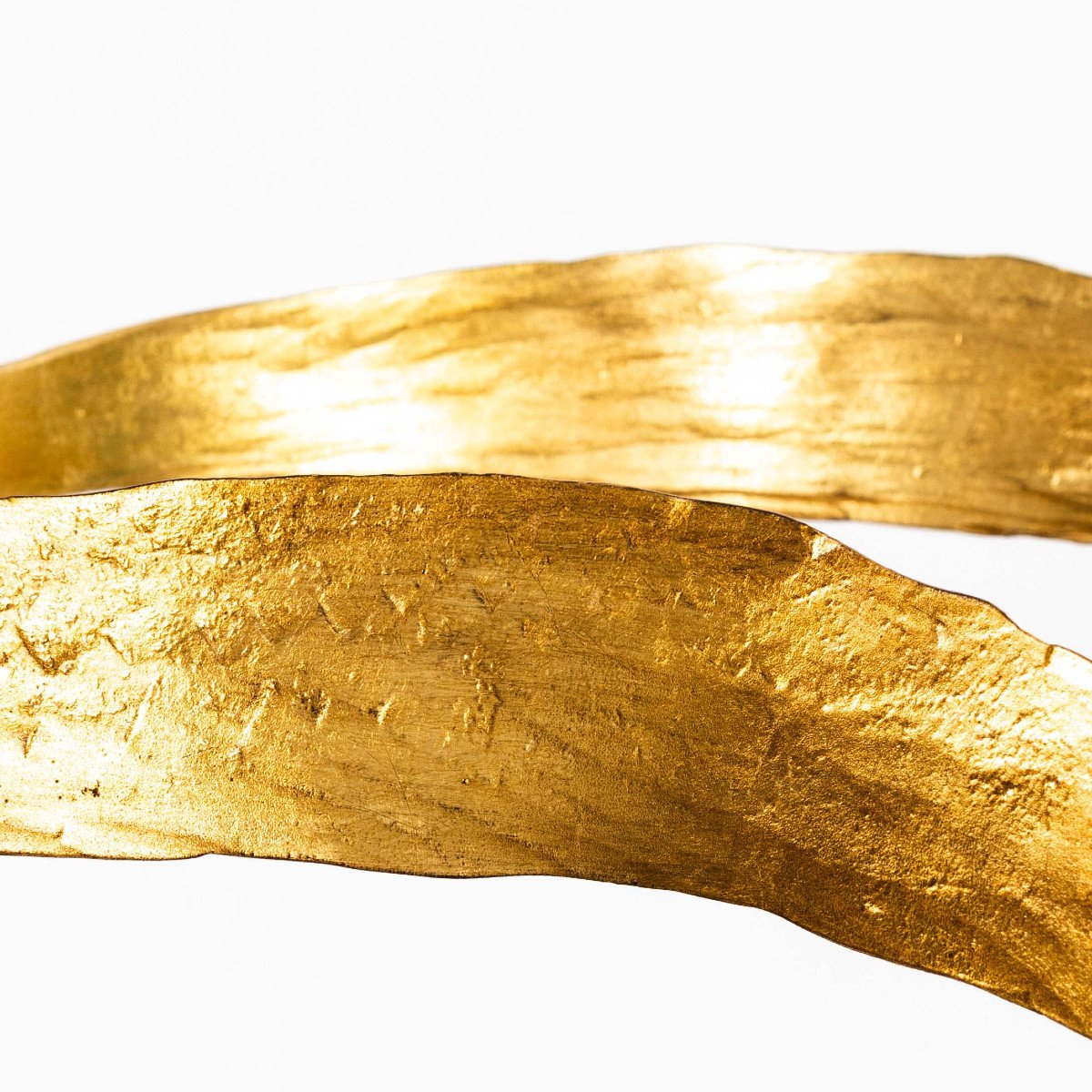 Pair Of Hand Forged Gold Plated Mid-century Armchairs By Banci Florence 1970s-photo-4
