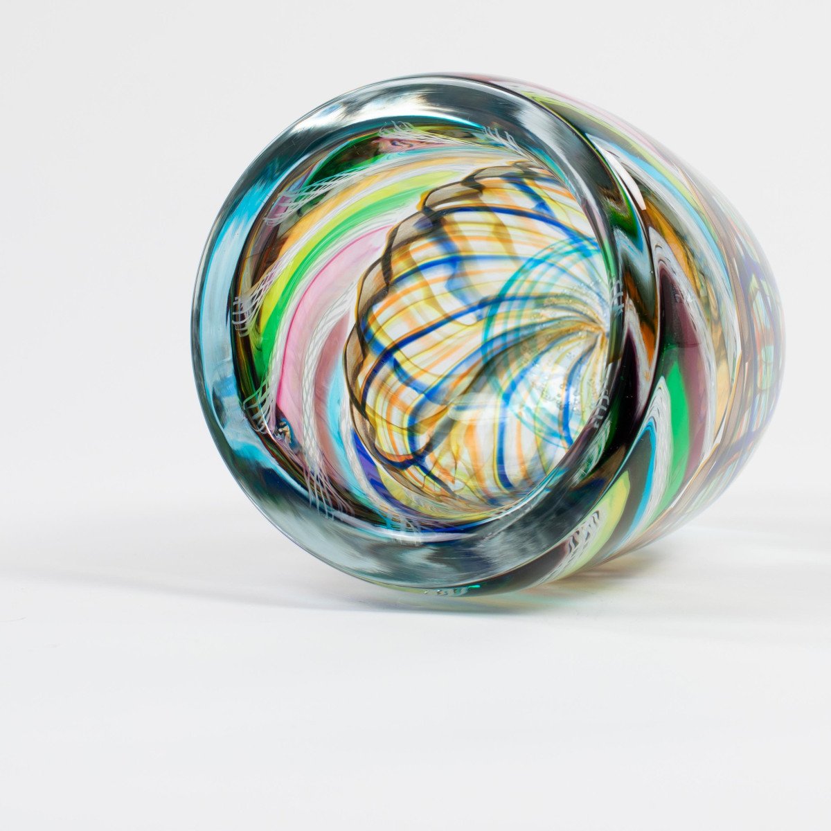 Vase italien moderne en verre de Murano, plusieurs couleurs, années 1990-photo-1