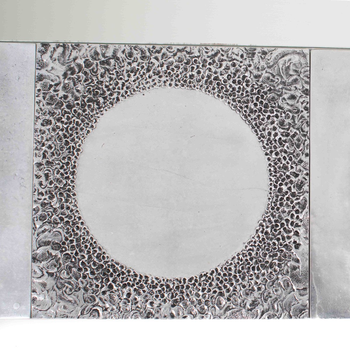 Mid-century Italian Sculptural Steel Mirror By Bianca Garinei Florence, 1972-photo-3