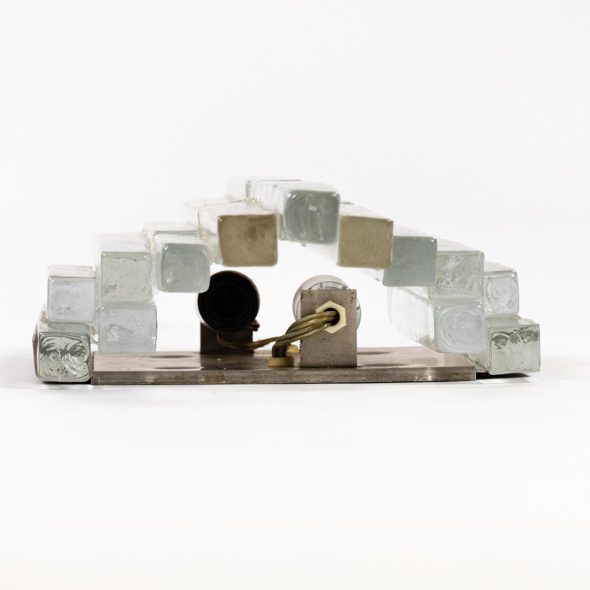 Set Of 3 Clear Murano Glass Wall Sconces By Albano Poli Italy For Poliarte 1960s-photo-3