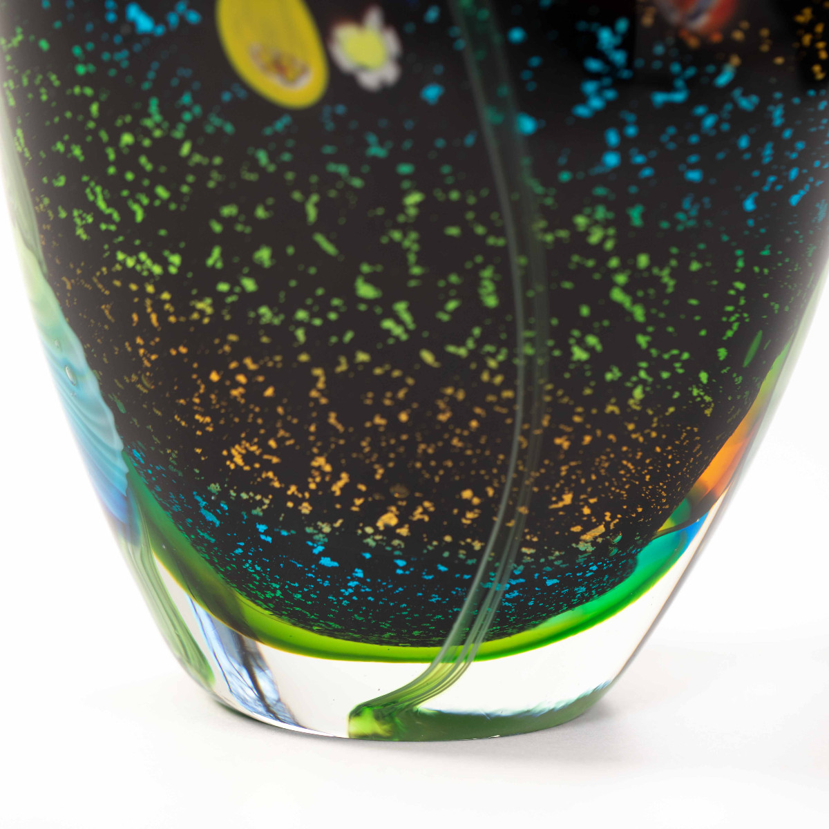 Vase Italien Du Milieu Du Siècle En Verre De Murano Multicolore Avec Murrines En Coquillage-photo-6