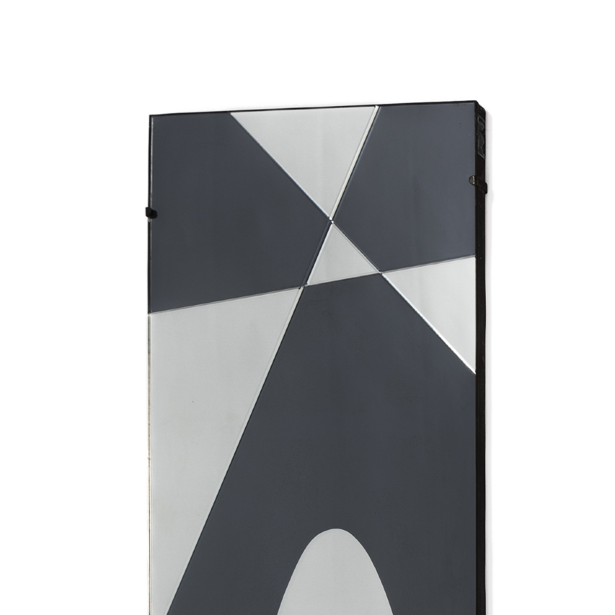 Mid-century Graphic Mirror In Anthracite-silver By Jacques Hitier, 1960s-photo-2