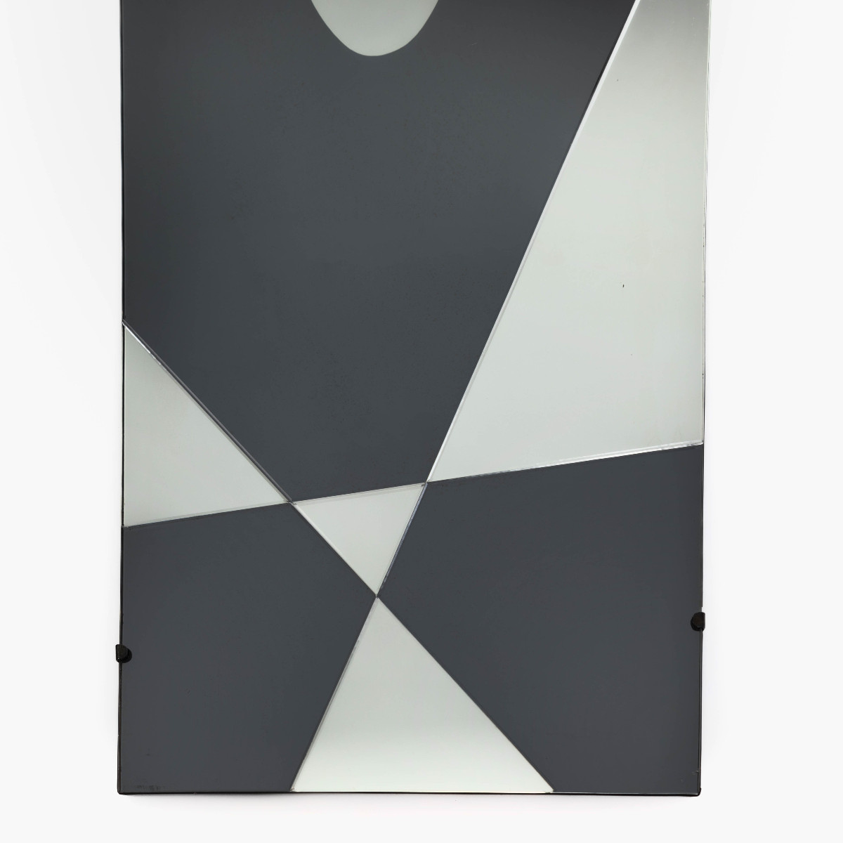Mid-century Graphic Mirror In Anthracite-silver By Jacques Hitier, 1960s-photo-3