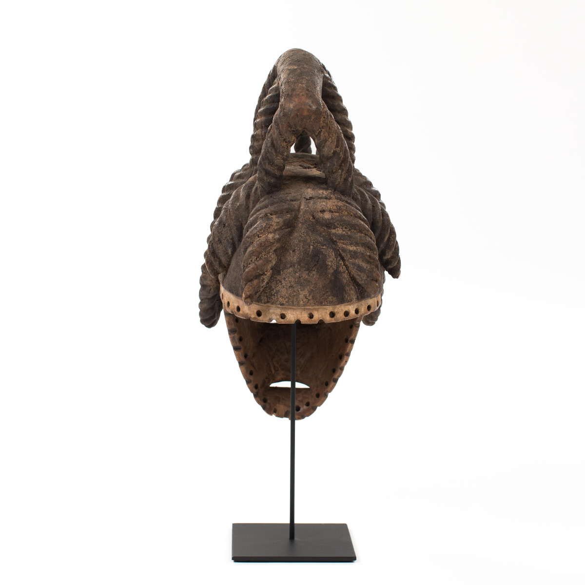 African Tribal Igbo Agbogo Female Wooden Mask Brown-red-beige Nigeria 1970s-photo-1