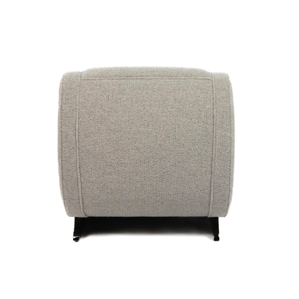 Fauteuil club Art Déco français Laque noire brillante et tissu bouclé gris, années 1930-photo-3