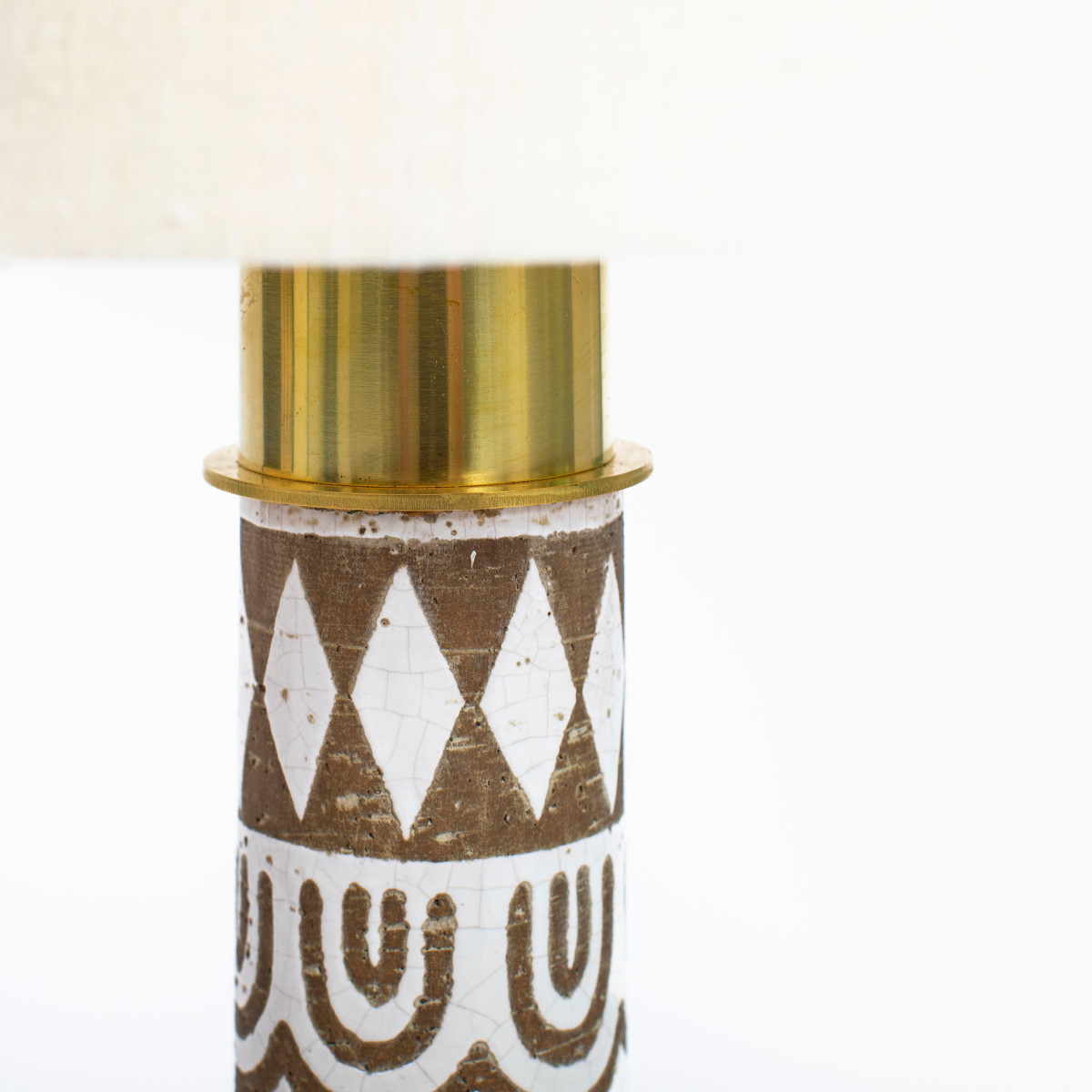 Paire de lampes de table italiennes en céramique et laiton par Banci Firence, années 1980-photo-4