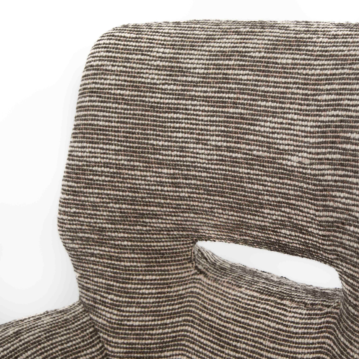 Paire de fauteuils italiens courbés du milieu du siècle, bouclé ébène-blanc cassé, années 1950-photo-4