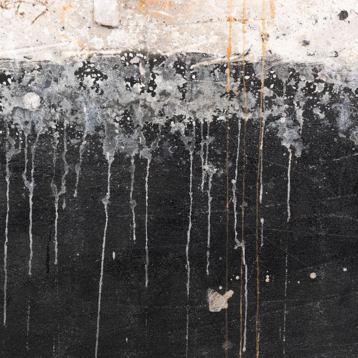Peinture abstraite, gris-blanc-rouille-noir, par Hassan Bourkia, Marrakech, 2008-photo-2