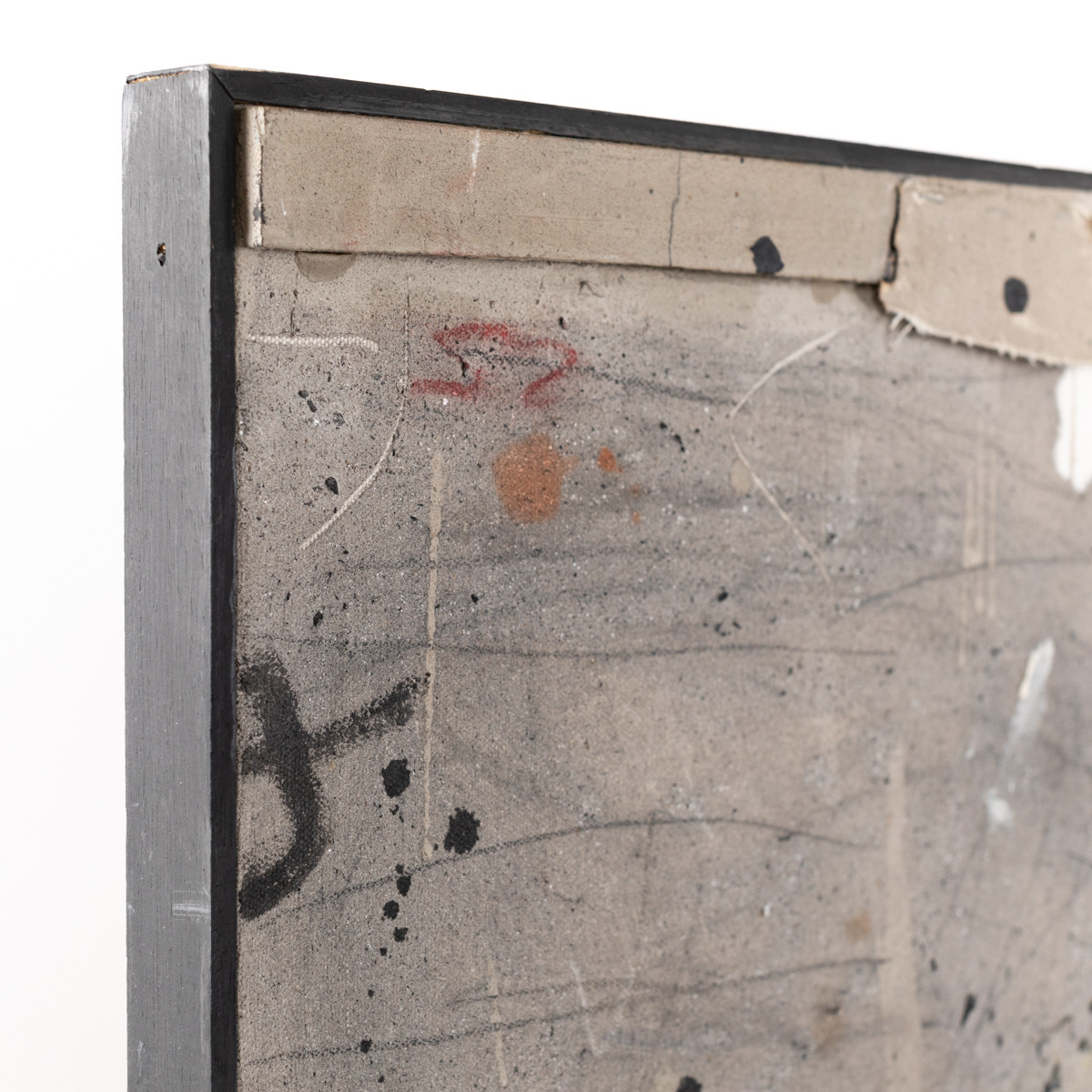 Peinture abstraite, gris-blanc-rouille-noir, par Hassan Bourkia, Marrakech, 2008-photo-6
