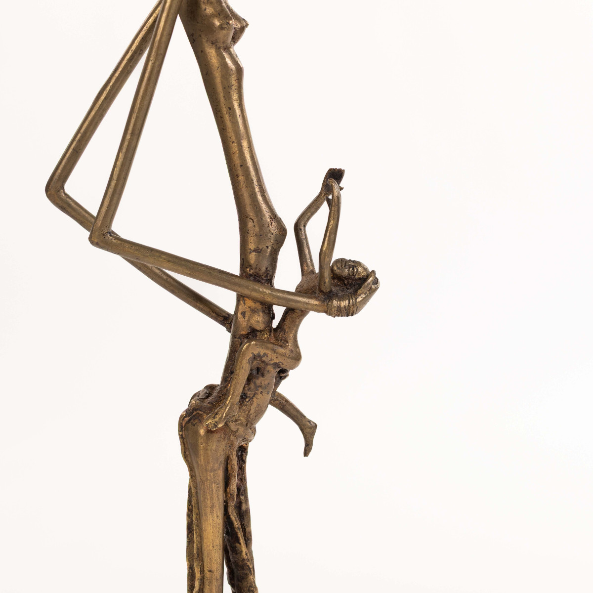Figurine tribale africaine Dogon en bronze « mère avec enfant » Burkina Faso, années 1970-photo-5