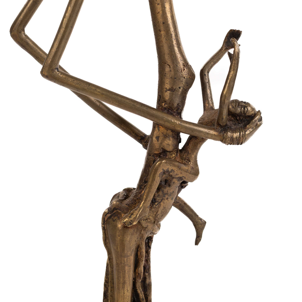 Figurine tribale africaine Dogon en bronze « mère avec enfant » Burkina Faso, années 1970-photo-7