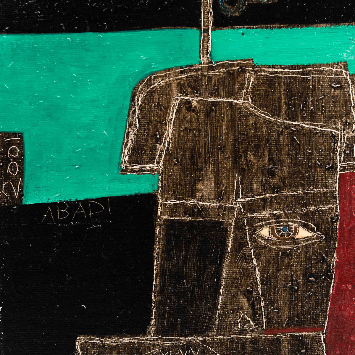 Peinture cubiste à l'acrylique sur toile, Fritzie Abadi New York, 2001.-photo-2