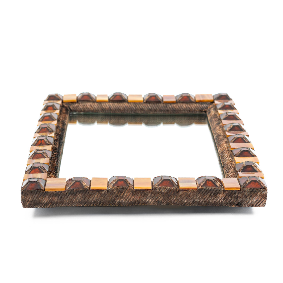 Mid-century Mosaic Mirror In Resin And Glass, In The Style Of Line Vautrin 1960s-photo-3