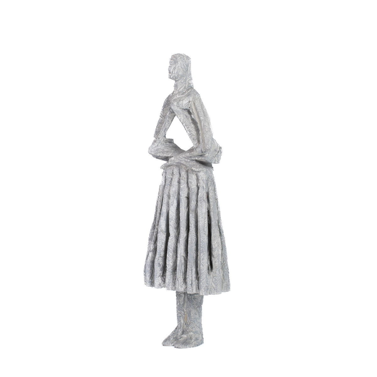 Abstract Wooden Grey-white Sculpture “free To Turn" By Christofer Kochs 2016-photo-2