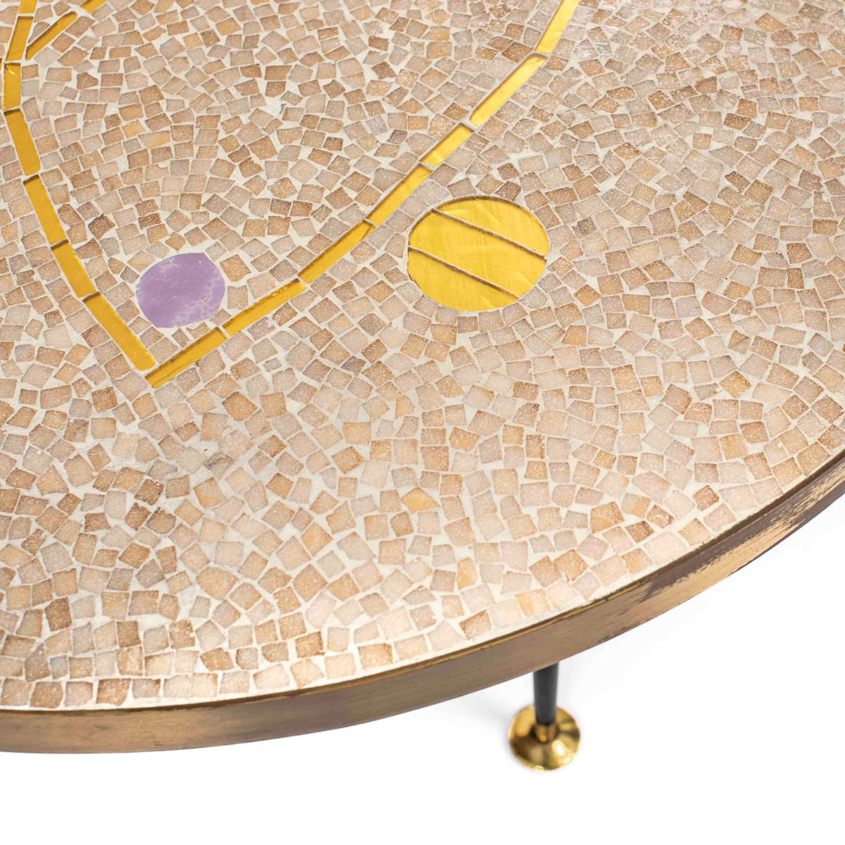 Table basse sculpturale Mosaik allemande du milieu du siècle, par Berthold Müller, années 1960-photo-3