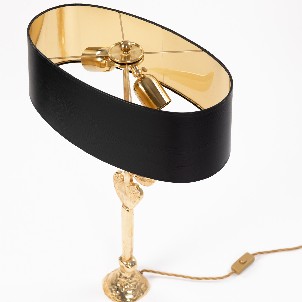 Lampe de table en bronze doré par Pierre Casenove pour Fondica, années 1980-photo-2