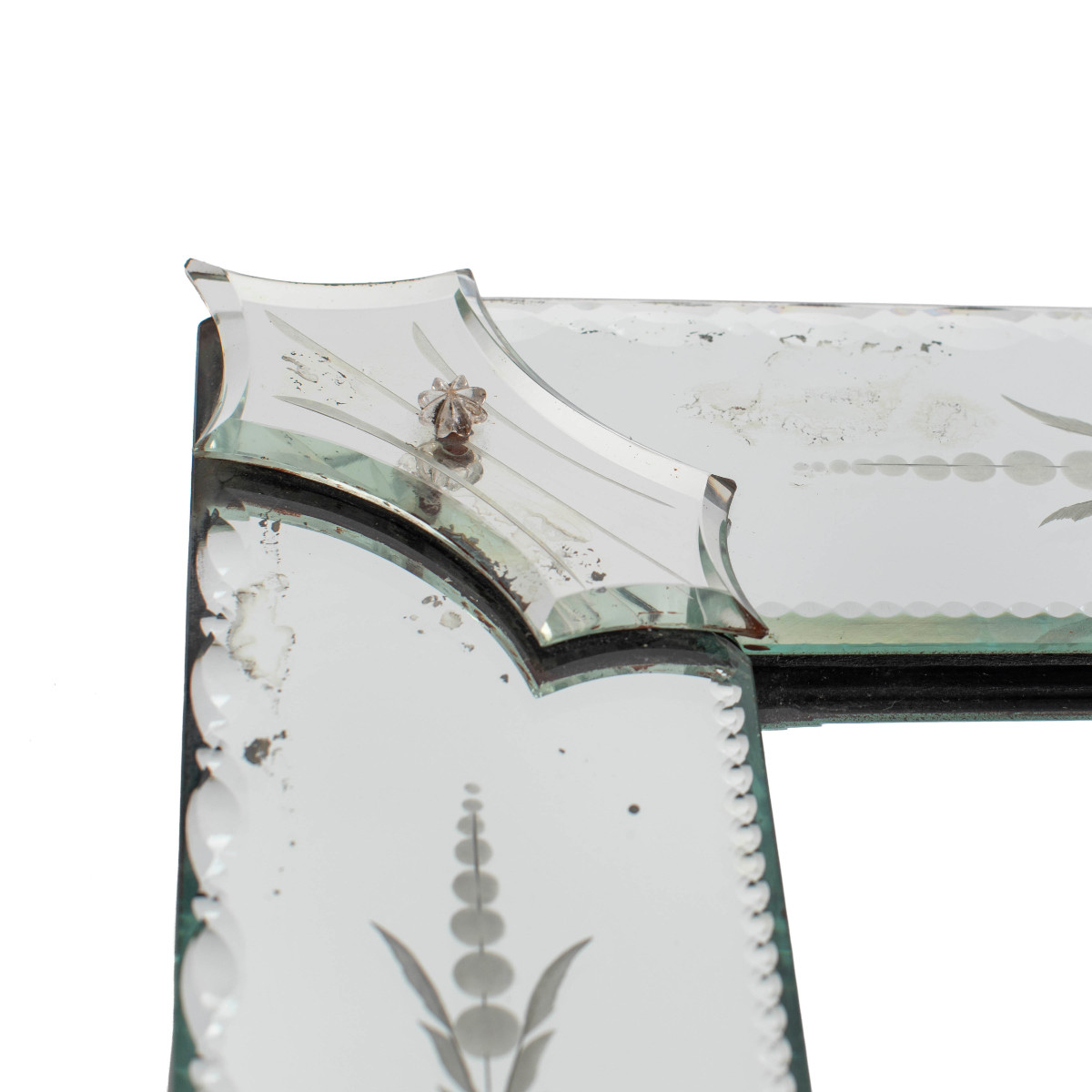 Miroir vénitien rectangulaire avec décor délicat, années 1930-photo-1