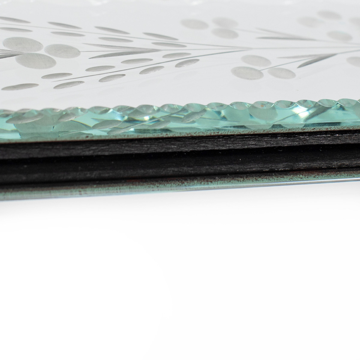 Miroir vénitien rectangulaire avec décor délicat, années 1930-photo-3