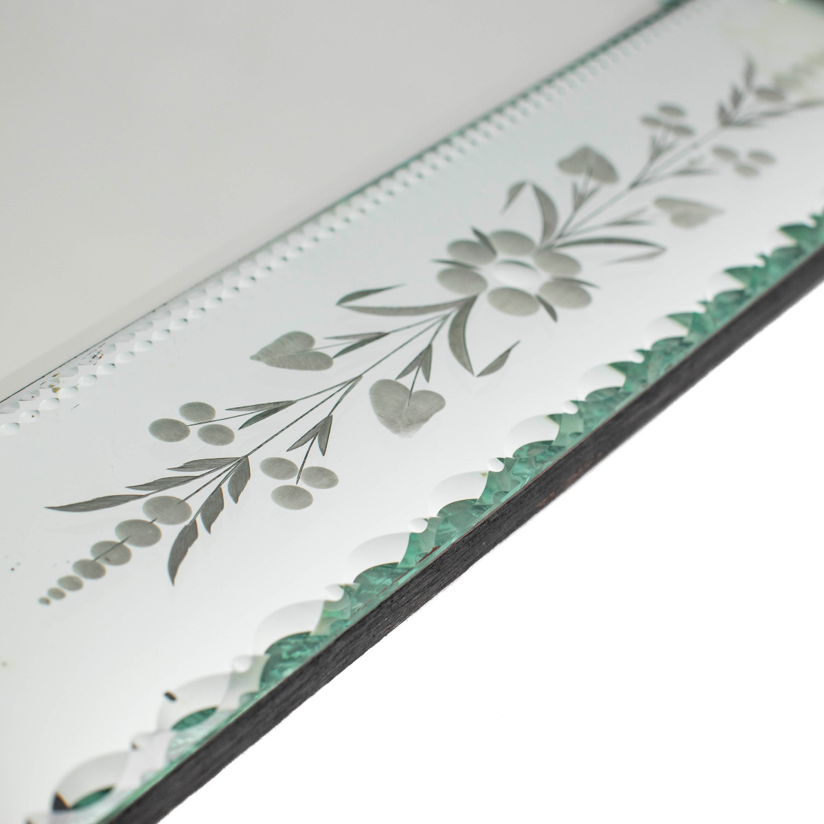 Miroir vénitien rectangulaire avec décor délicat, années 1930-photo-4