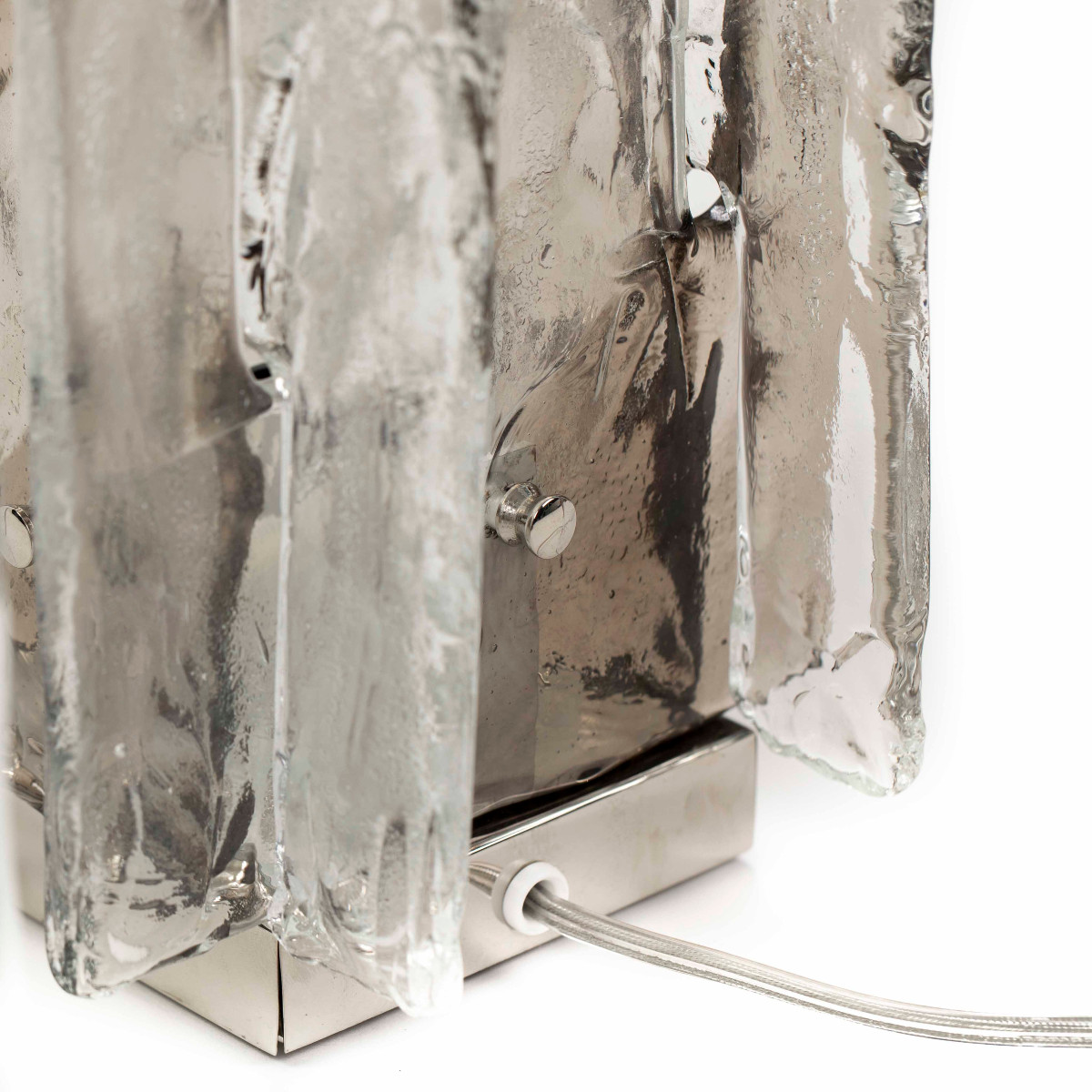 Paire de lampes de table en verre de Murano par Carlo Nason pour Mazzega-photo-4