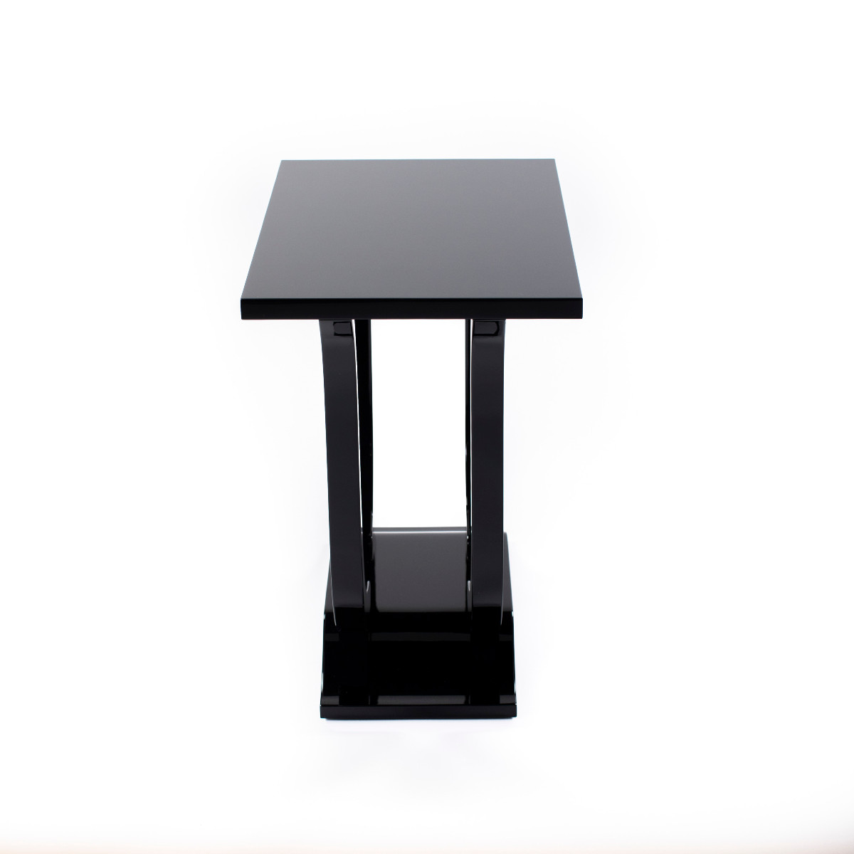 Élégant guéridon Art déco en finition laquée noire brillante-photo-1