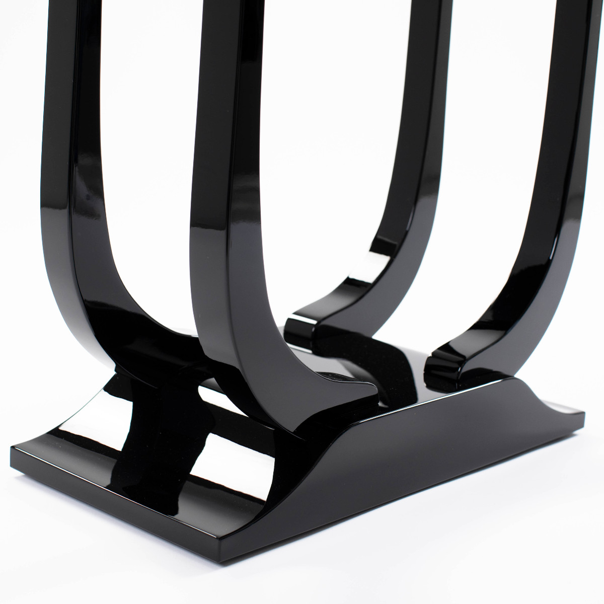 Élégant guéridon Art déco en finition laquée noire brillante-photo-3