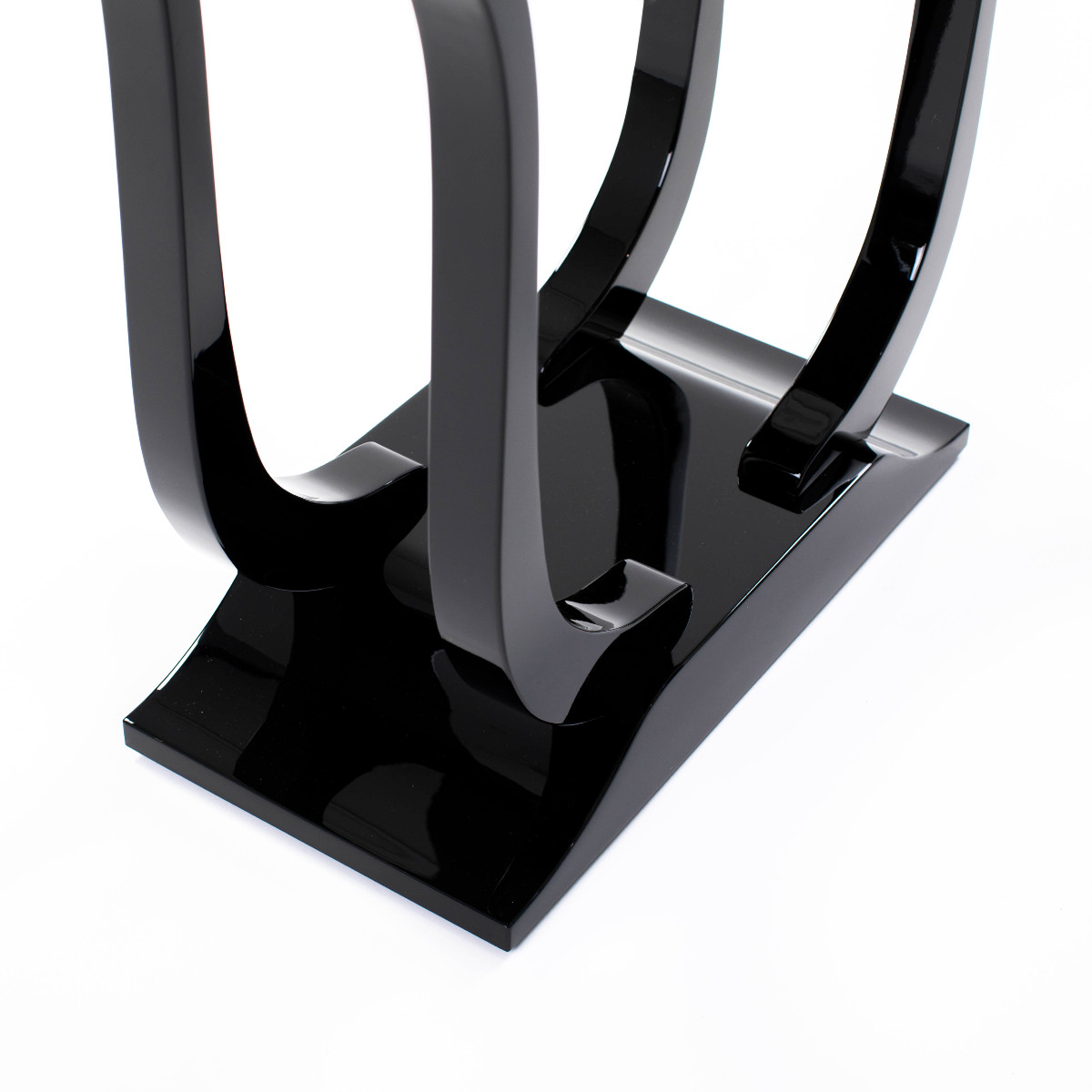 Élégant guéridon Art déco en finition laquée noire brillante-photo-4