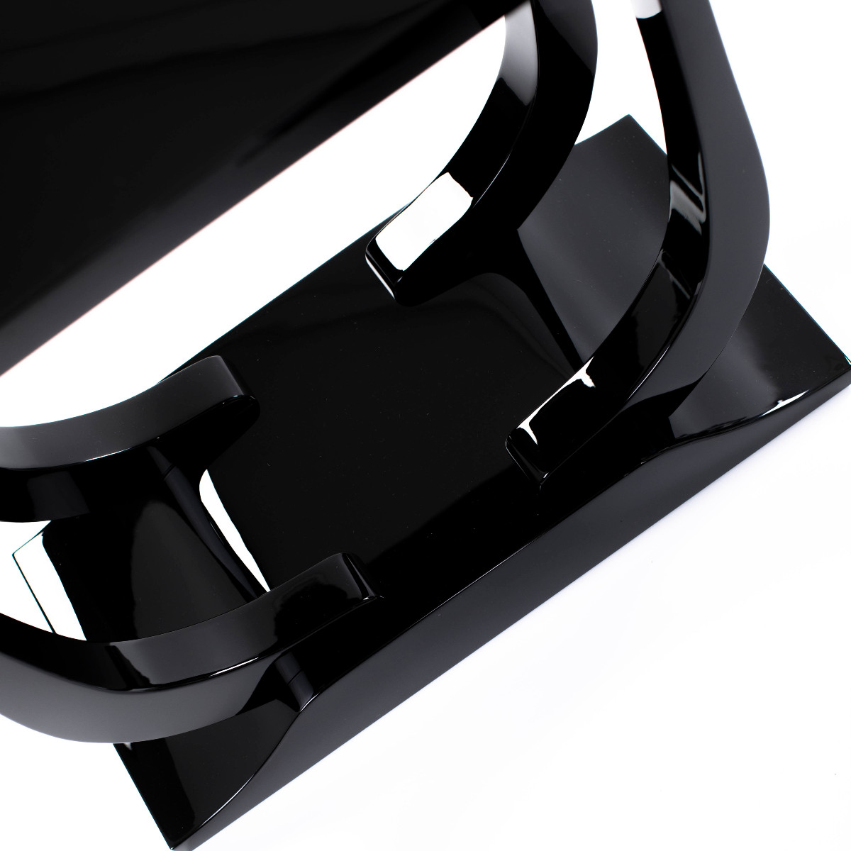 Élégant guéridon Art déco en finition laquée noire brillante-photo-5