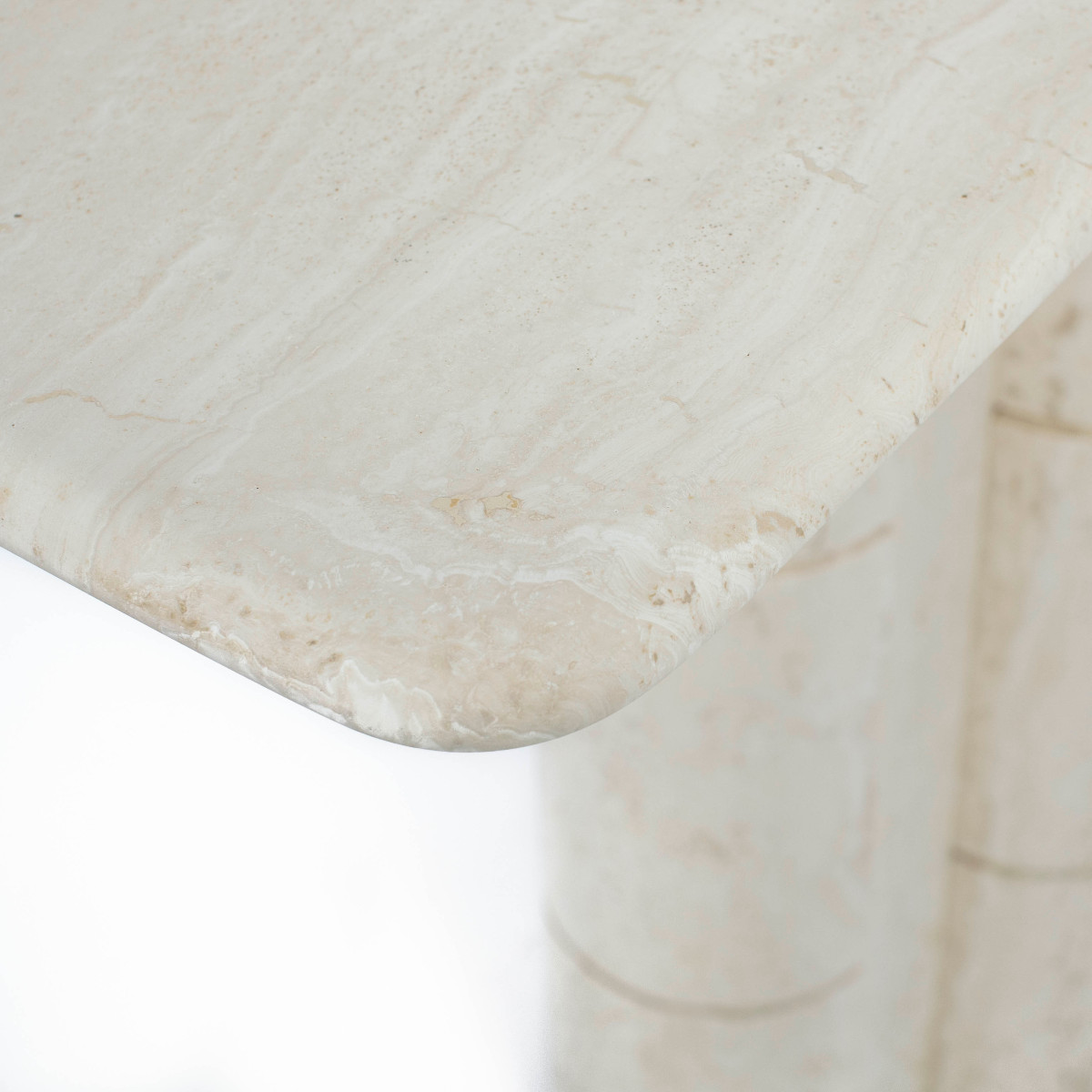 Console élégante de style milieu du siècle en travertin imitation bambou, années 1970-photo-7