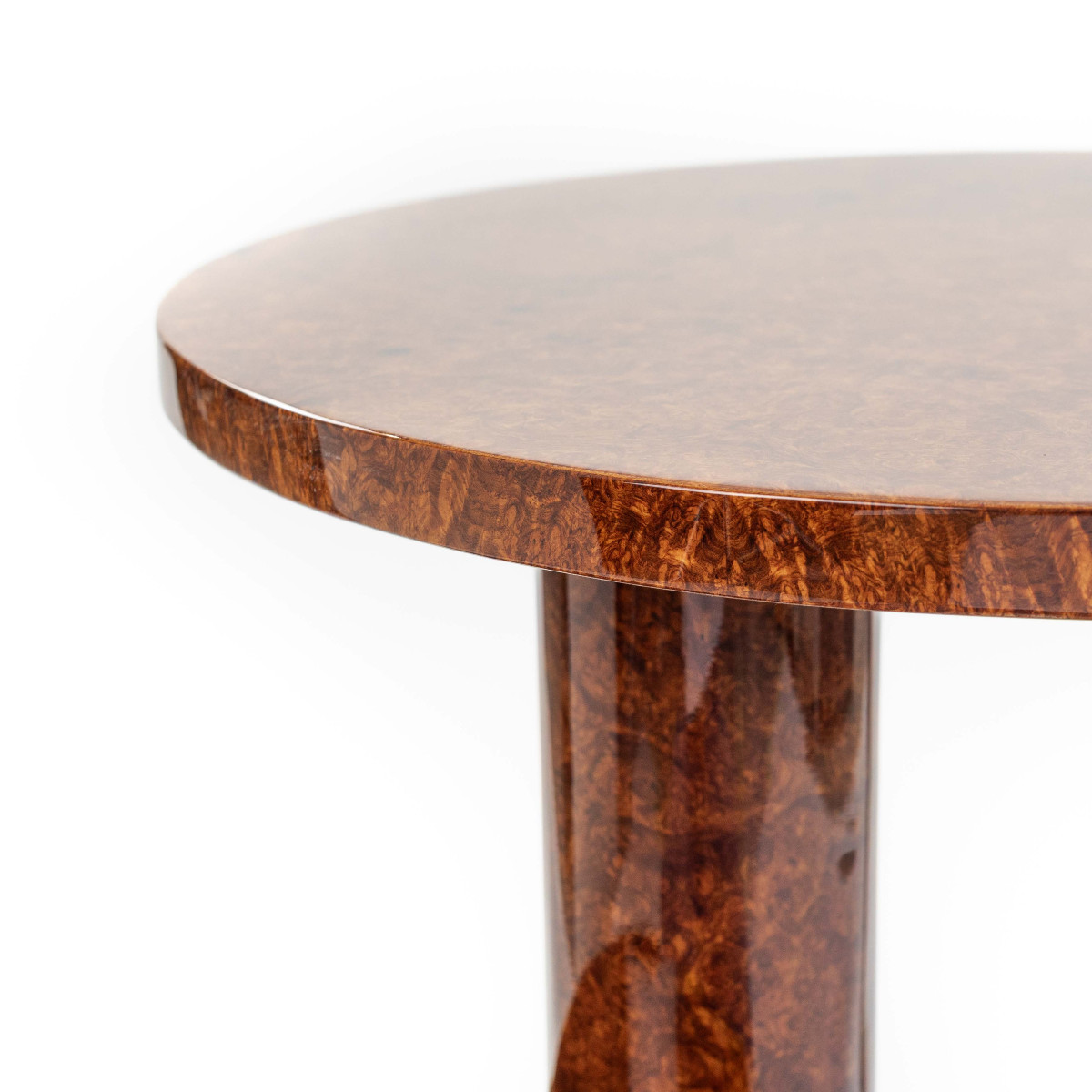 Table basse Art Déco à plusieurs niveaux en bois d'Amboyna et acier inoxydable, années 1930-photo-8