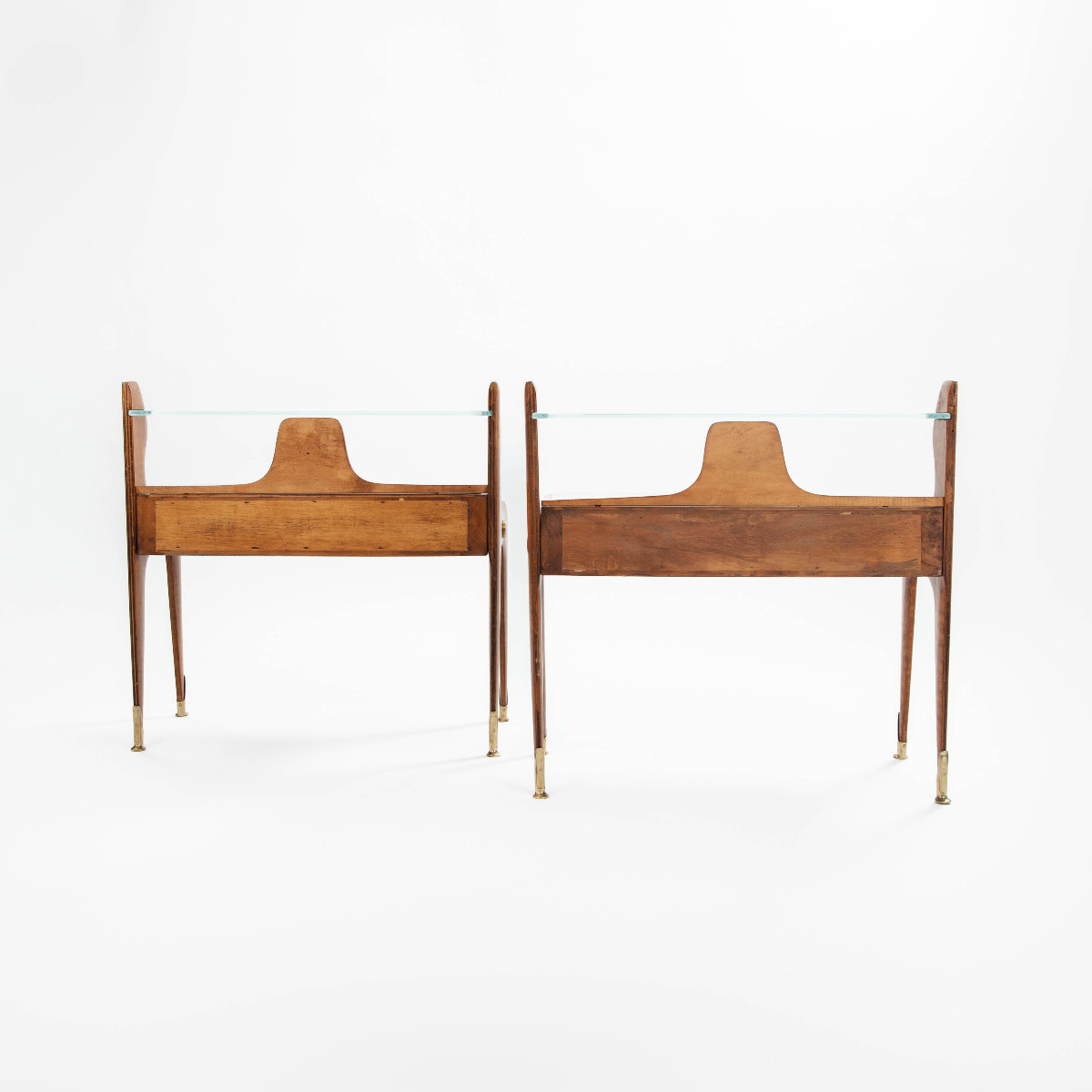 Pair Of Light-footed Mid-century Italian Bedside Tables 1950s-photo-4