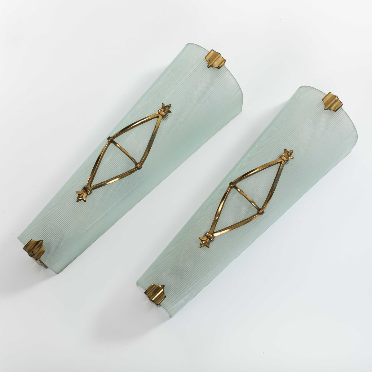Pair Of French Art Deco Wall Sconces By Atelier Petitot-photo-3