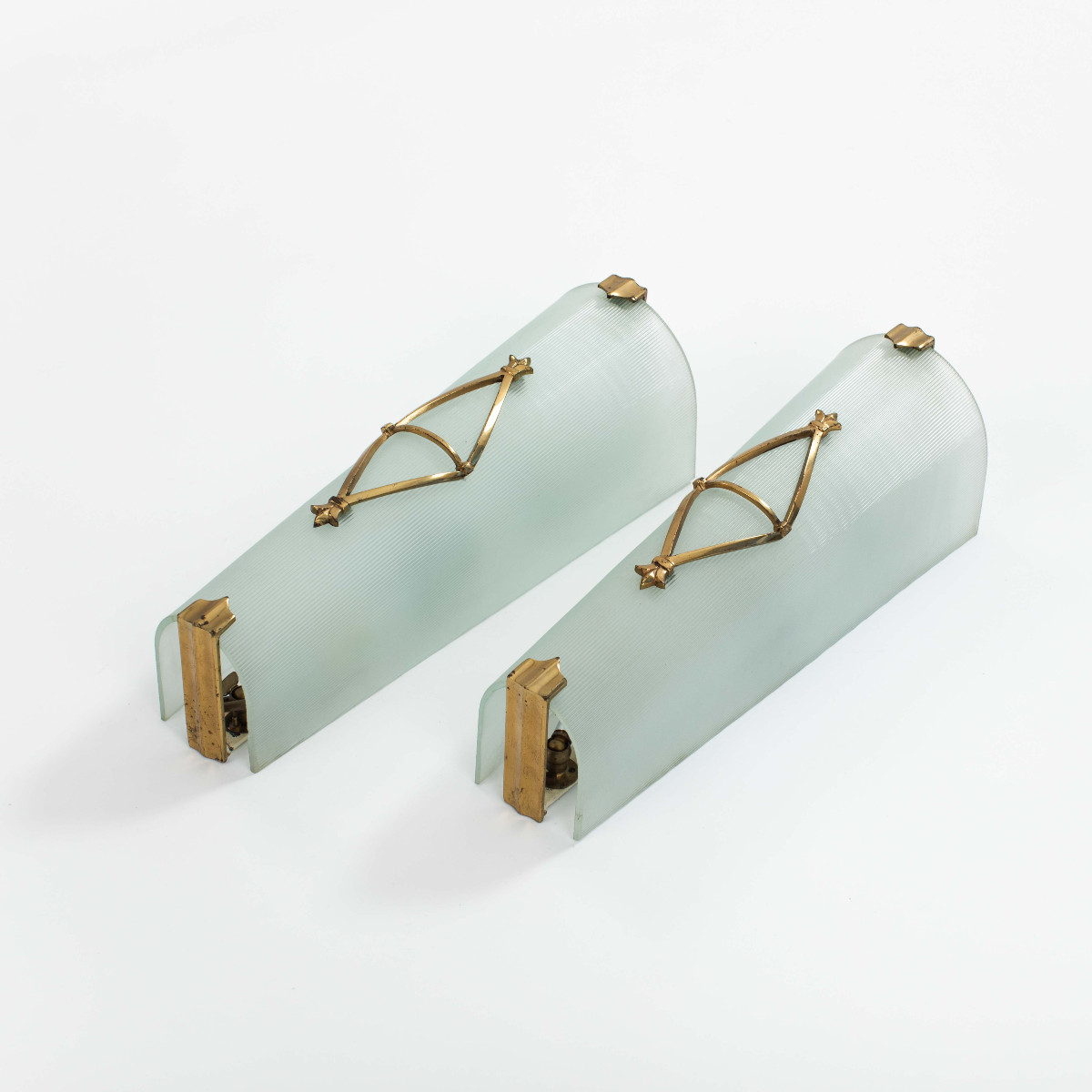 Pair Of French Art Deco Wall Sconces By Atelier Petitot-photo-4