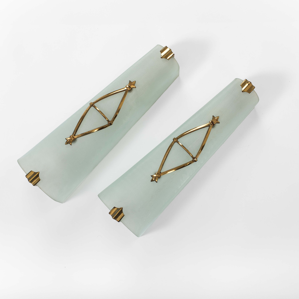 Pair Of French Art Deco Wall Sconces By Atelier Petitot-photo-2