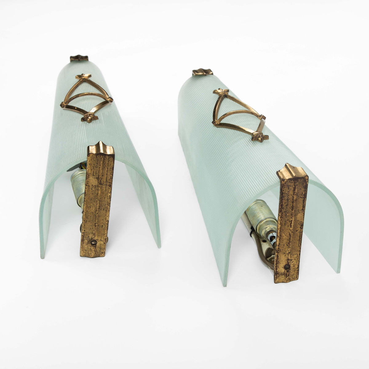Pair Of French Art Deco Wall Sconces By Atelier Petitot-photo-4