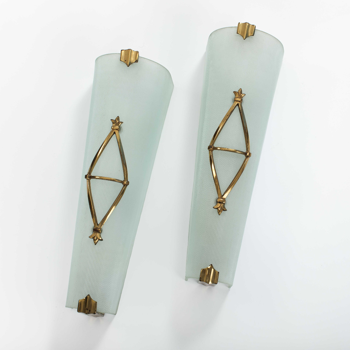 Pair Of French Art Deco Wall Sconces By Atelier Petitot