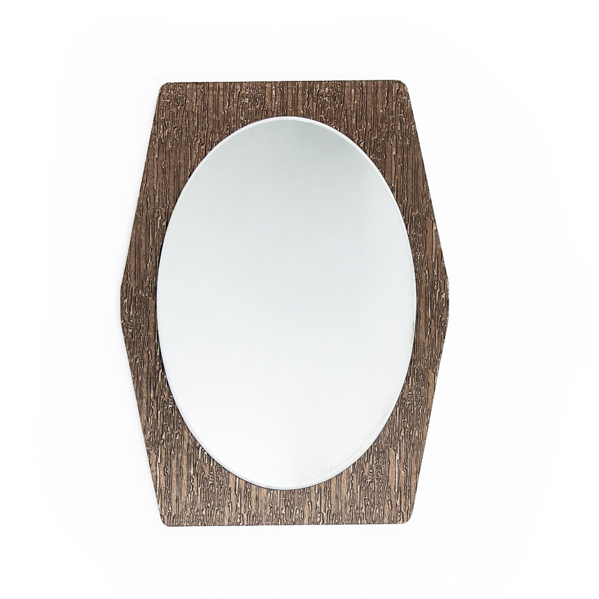 Miroir Italien du milieu du siècle, avec décor abstrait de couleur taupe, années 1960-photo-2