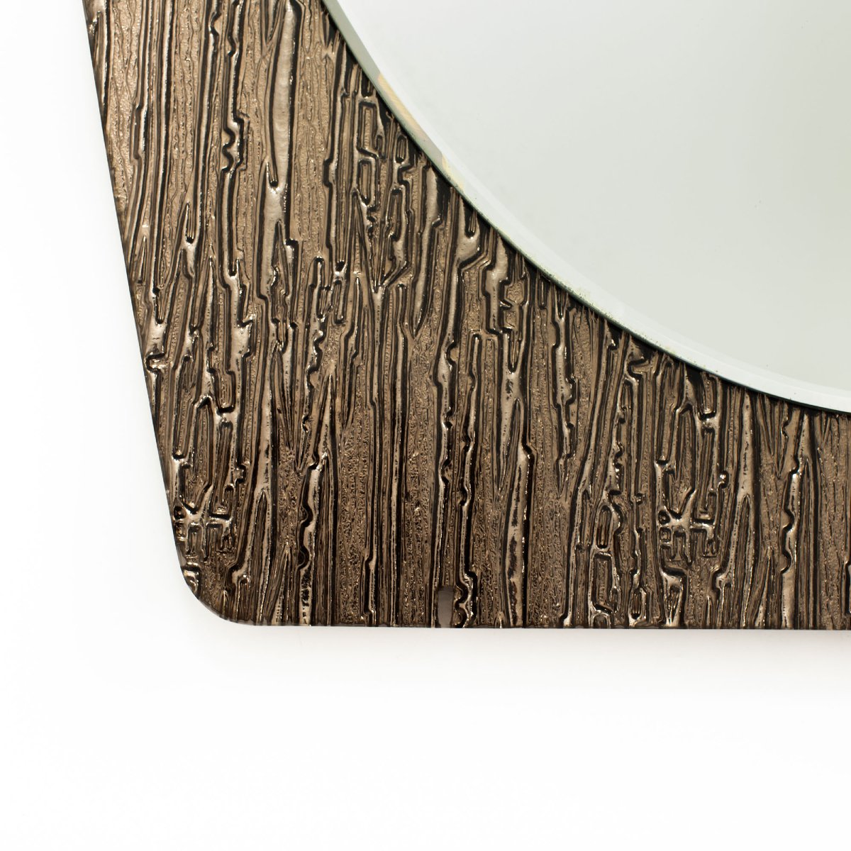 Miroir Italien du milieu du siècle, avec décor abstrait de couleur taupe, années 1960-photo-3