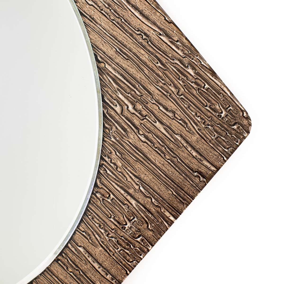 Miroir Italien du milieu du siècle, avec décor abstrait de couleur taupe, années 1960-photo-4