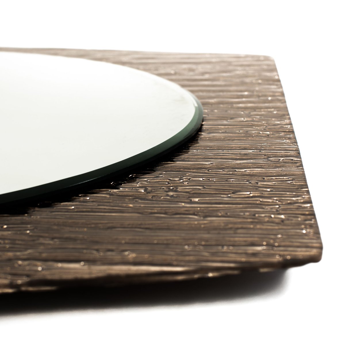 Miroir Italien du milieu du siècle, avec décor abstrait de couleur taupe, années 1960-photo-3