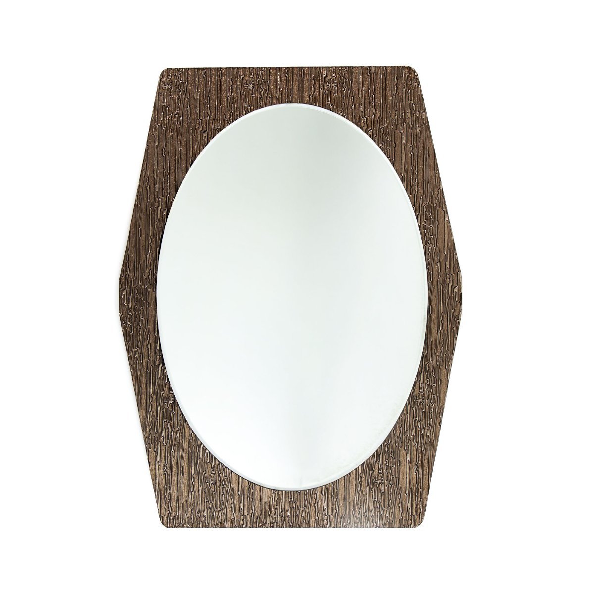 Miroir Italien du milieu du siècle, avec décor abstrait de couleur taupe, années 1960