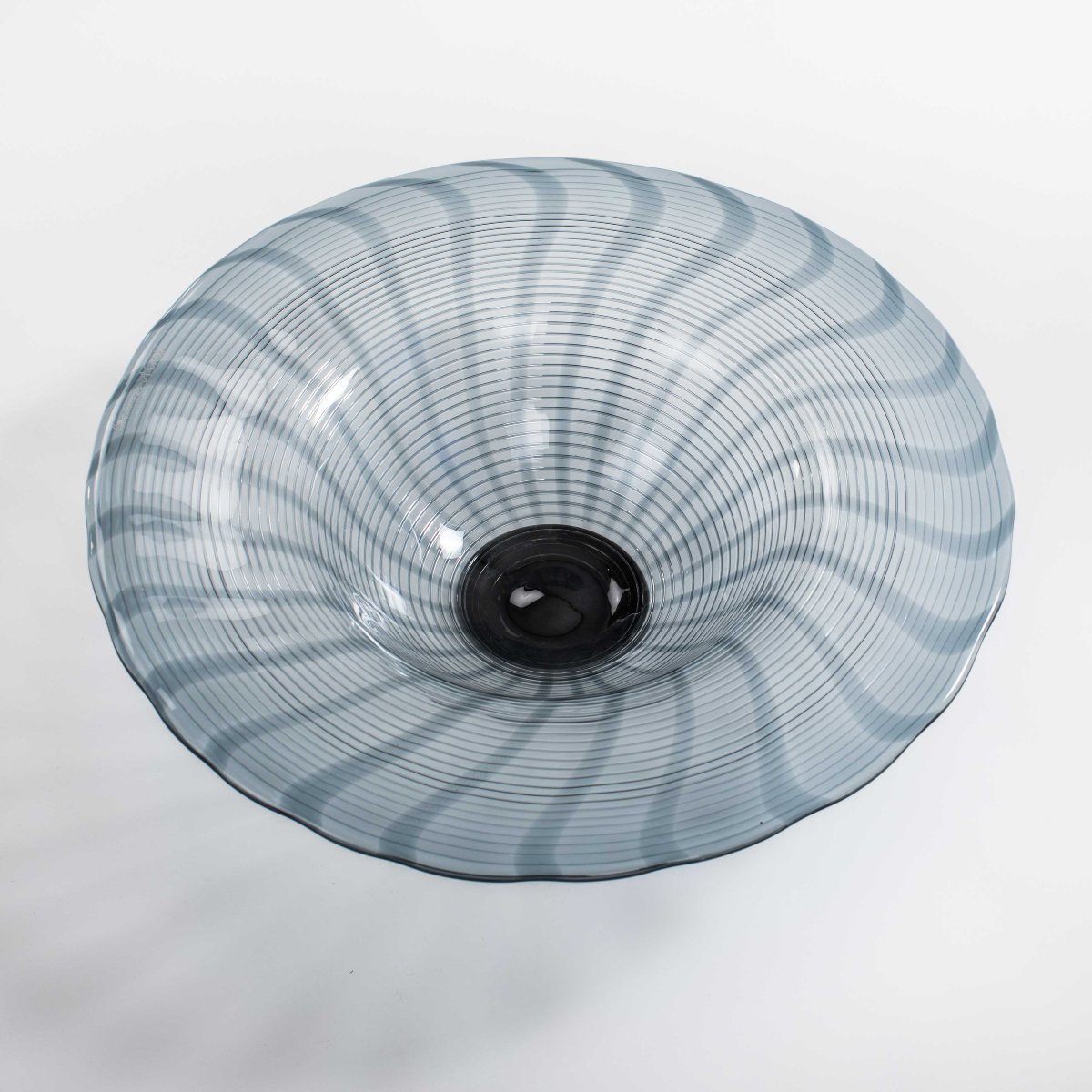 Grand bol en verre de Murano italien, bleu-gris, des années 1990-photo-3