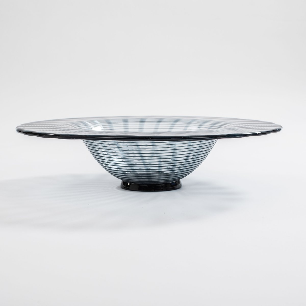 Grand bol en verre de Murano italien, bleu-gris, des années 1990-photo-4