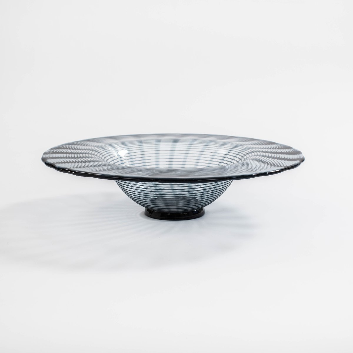 Grand bol en verre de Murano italien, bleu-gris, des années 1990-photo-1