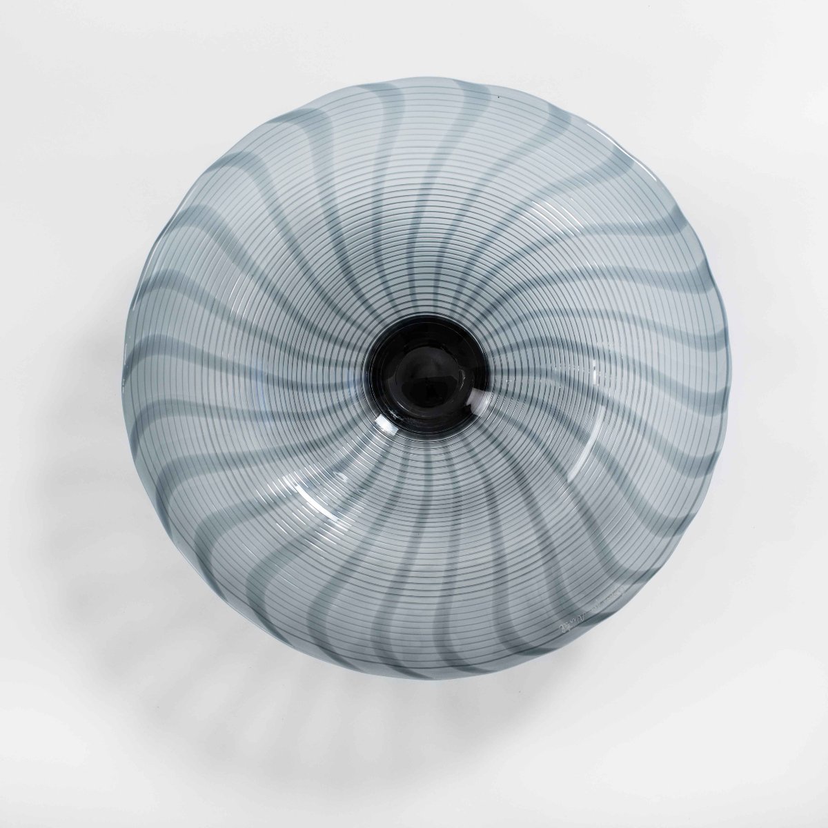 Grand bol en verre de Murano italien, bleu-gris, des années 1990-photo-2