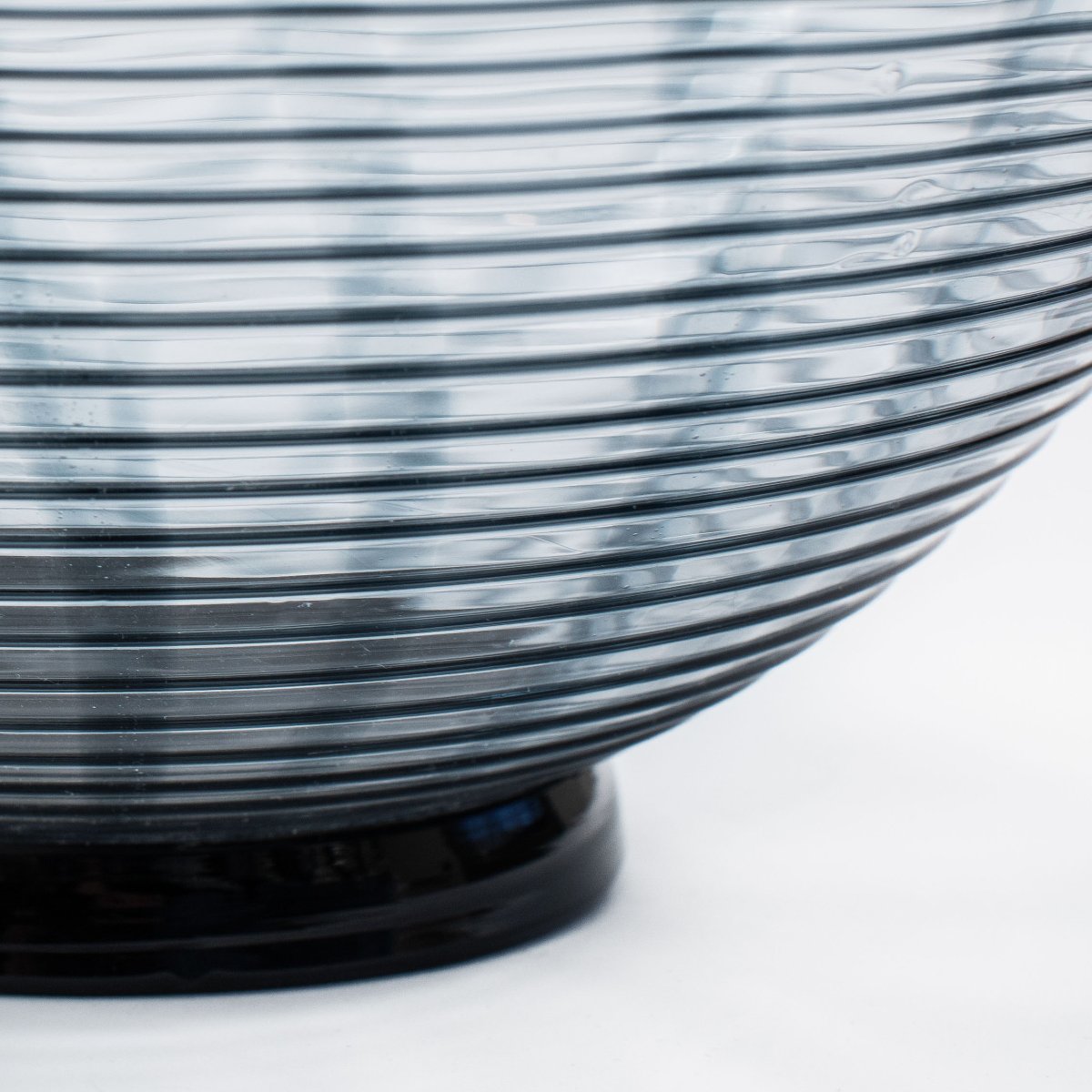 Grand bol en verre de Murano italien, bleu-gris, des années 1990-photo-5