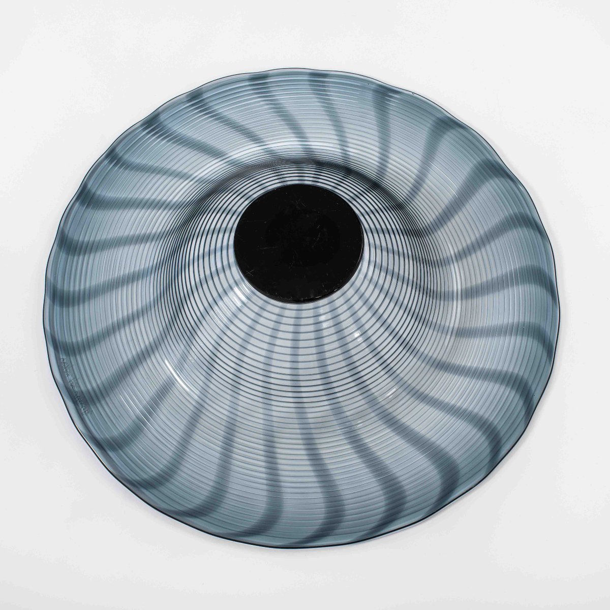 Grand bol en verre de Murano italien, bleu-gris, des années 1990-photo-7